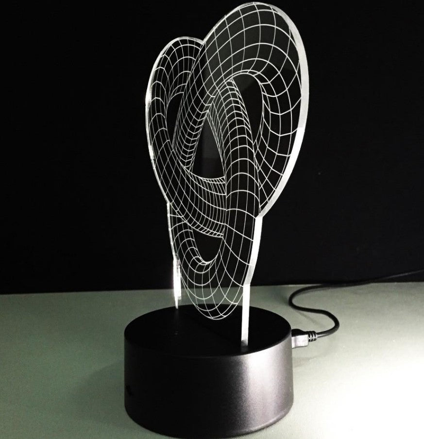 3D Optical Illusion LED Lamp — Holographic Knot Night Light, Remote & Touch Control