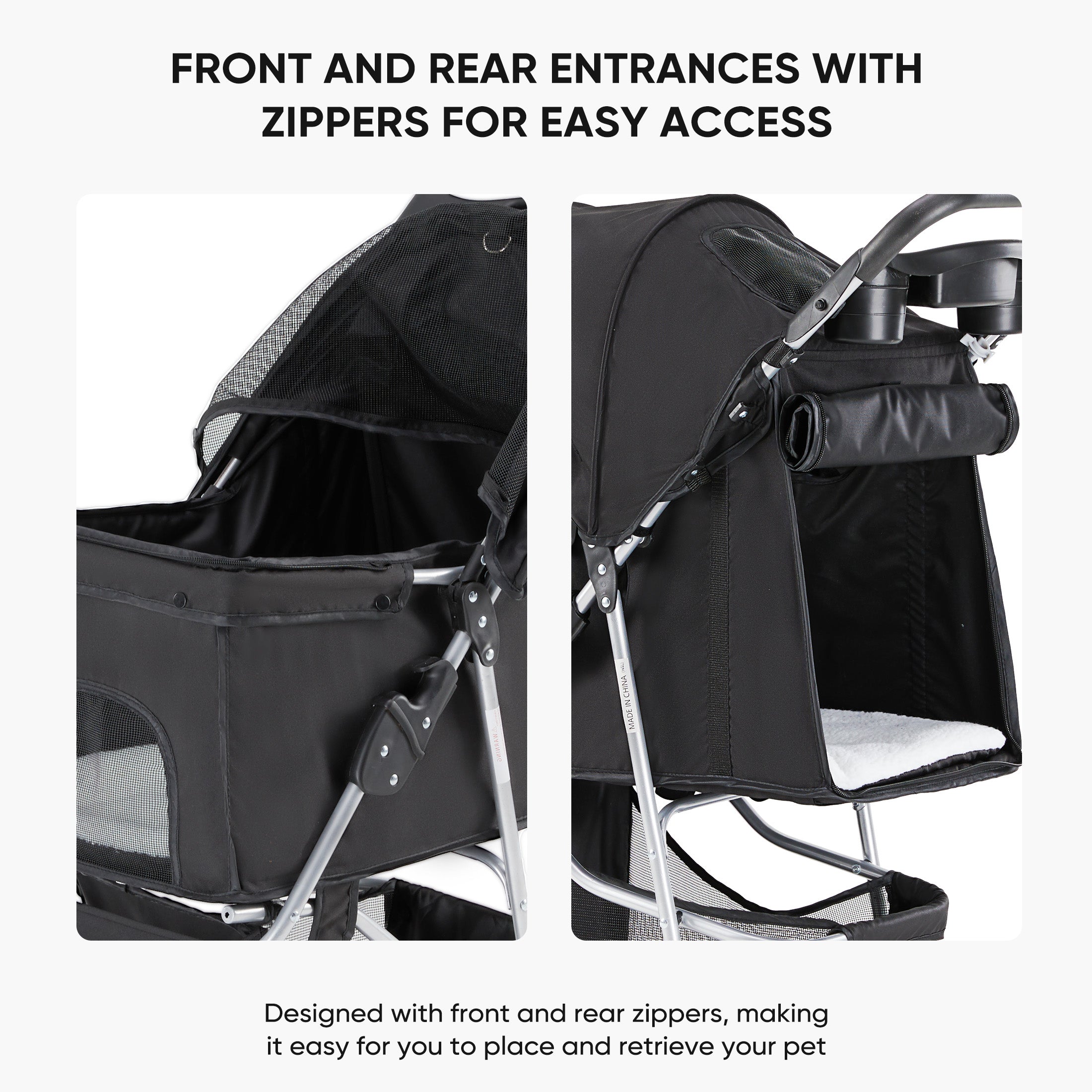 Luxury Pet Stroller Cart for Cats & Dogs — Foldable, All-Terrain, Breathable