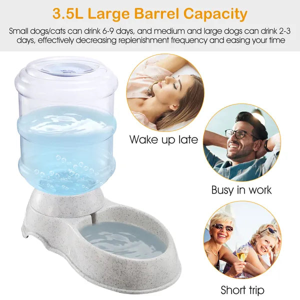 3.5L Gravity Pet Water Dispenser — Self-Dispensing Automatic Waterer for Cats & Dogs