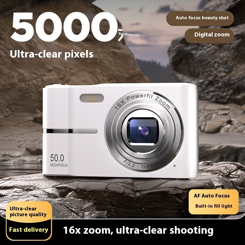 4K Mini Vlogging Camera for Students & Beginners — Pink, Green, Black & White
