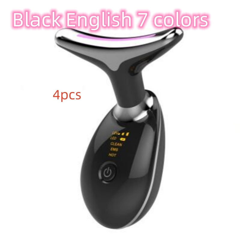Luxury 7-Color LED EMS Face & Neck Beauty Massager — Negative Ion, Infrared, Ultrasonic Skin Rejuvenation