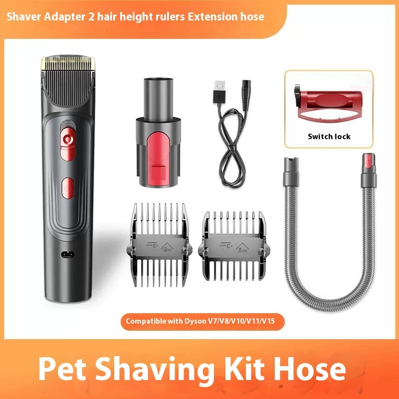 Luxury Professional Pet Hair Suction Grooming Kit — 5-Suit Shaver & Comb Set for Dogs & Cats