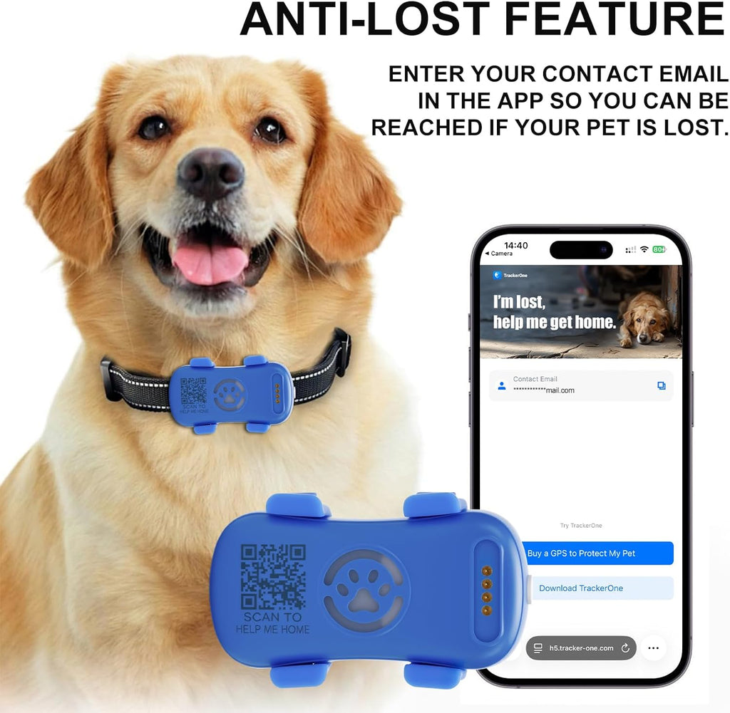 SmartPaw GPS Pet Tracker – Real-Time Anti-Lost Dog Collar Device with Geofence & Sound Alarm