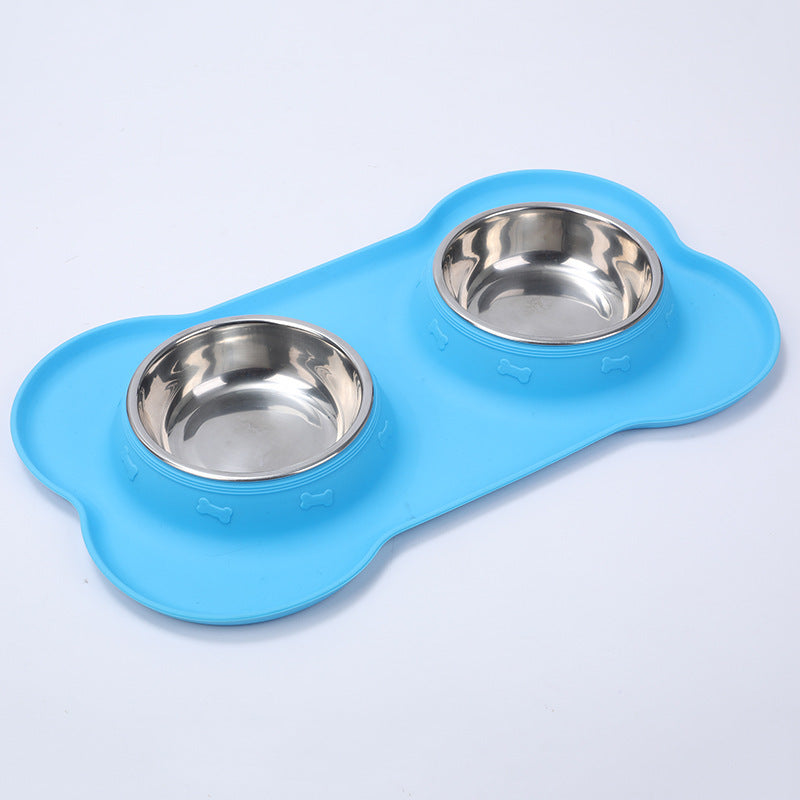 Luxury Silicone Foldable Anti-Spill Pet Double Bowl – Portable Travel Bowl for Cats & Dogs