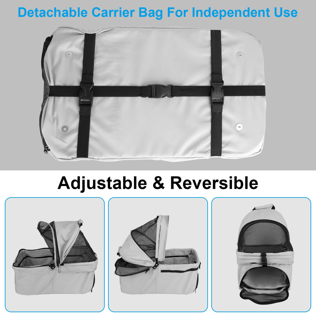 Premium 4-Wheel Foldable Pet Stroller — Travel Jogger with Removable Carrier & Storage
