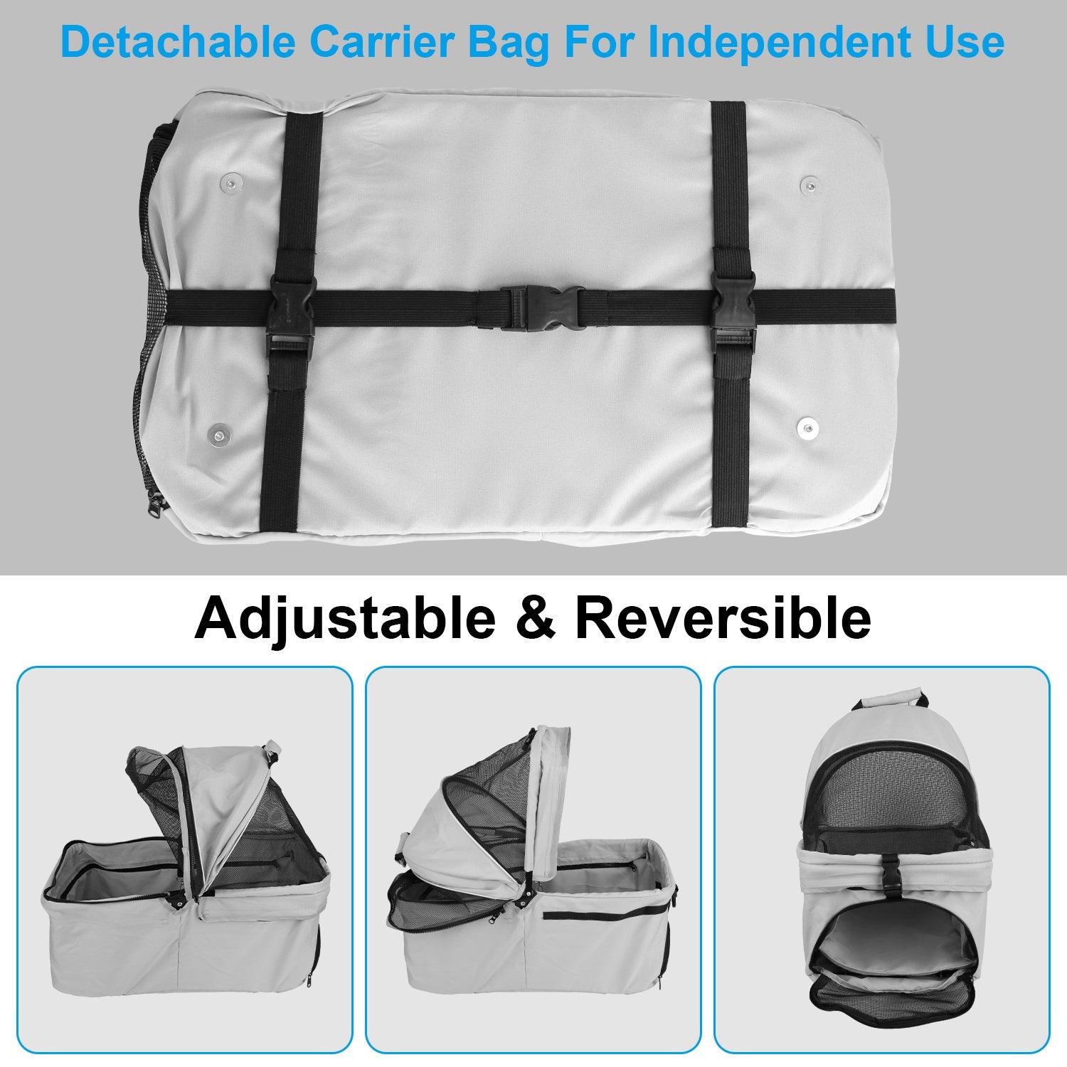 Premium 4-Wheel Foldable Pet Stroller — Travel Jogger with Removable Carrier & Storage