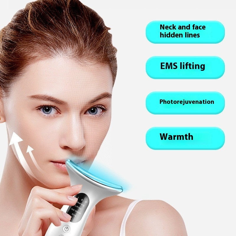 Luxury Neck Lifting & Tightening Beauty Instrument — Infrared, Color Light & Negative Ion Skin Rejuvenation Device