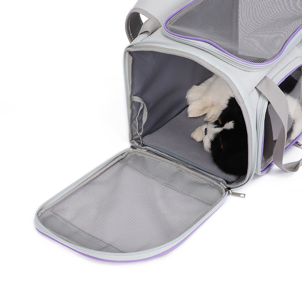 Luxury Foldable Dual-Purpose Pet Shoulder Bag – Cat & Small Dog Carrier