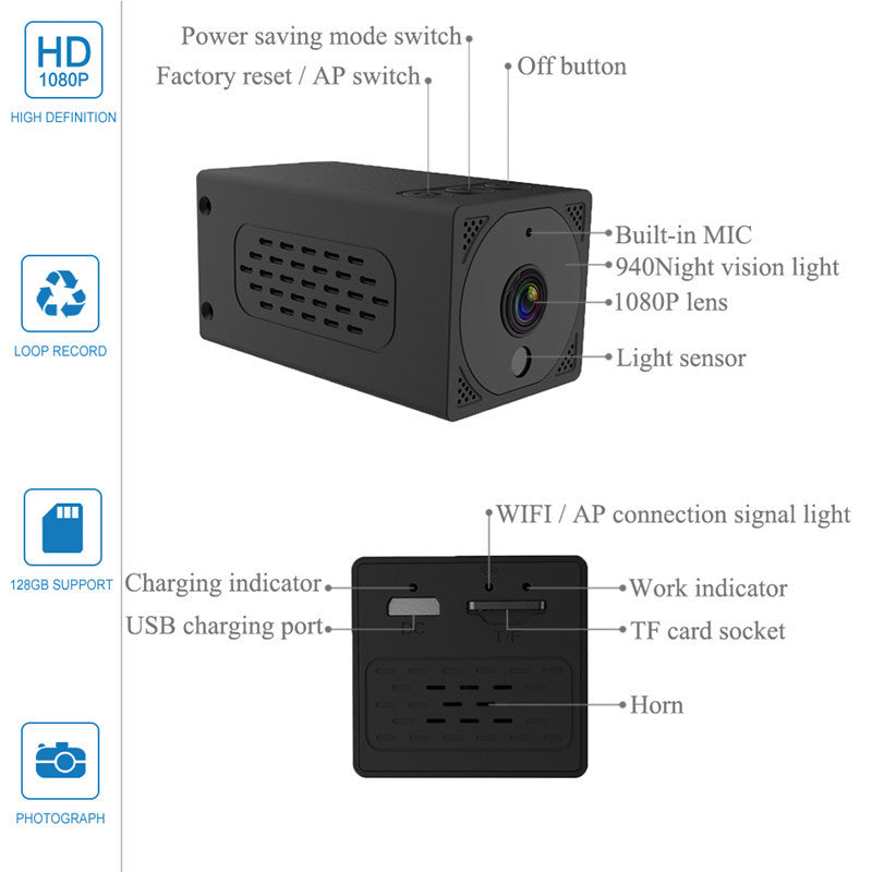 1080P Mini WiFi Hidden Security Camera — Night Vision, Motion Detection & Remote Viewing