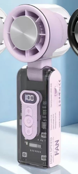 Semiconductor Ice Compress Cooling Fan — Portable Handheld Digital Display USB Fan