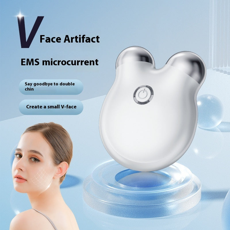 Luxury Bear-Face Microcurrent EMS Facial Sculpting Device — Anion Skin Renewal & Color Light Therapy