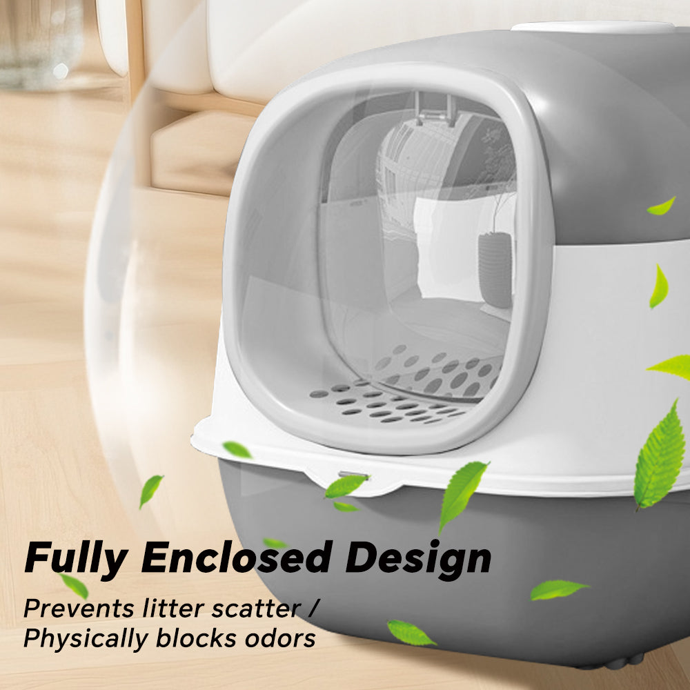 Premium Antibacterial Enclosed Cat Litter Box — Odor-Lock, Anti-Splash, Easy Clean