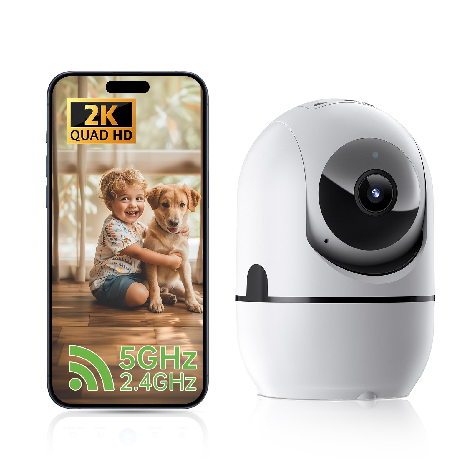 PTZ WiFi Security Camera — AI Tracking, 2-Way Audio, Night Vision & 360° Coverage