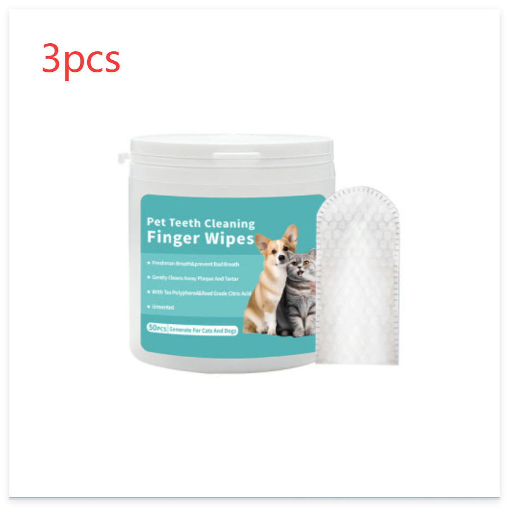 Luxury Pet Dental & Ear Care Cleaning Wipes – Disposable Fingertip Wipes for Cats & Dogs