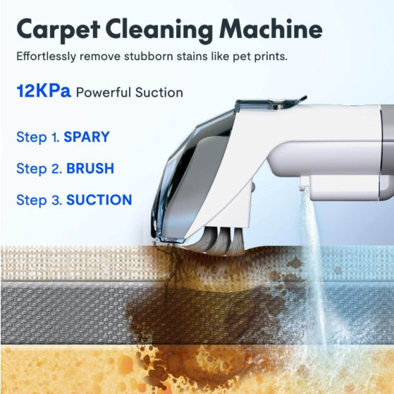 CleanElite™ 12000Pa Fabric & Upholstery Deep Cleaner — 400W, 61oz Dual Tank, Smart Self-Sensing