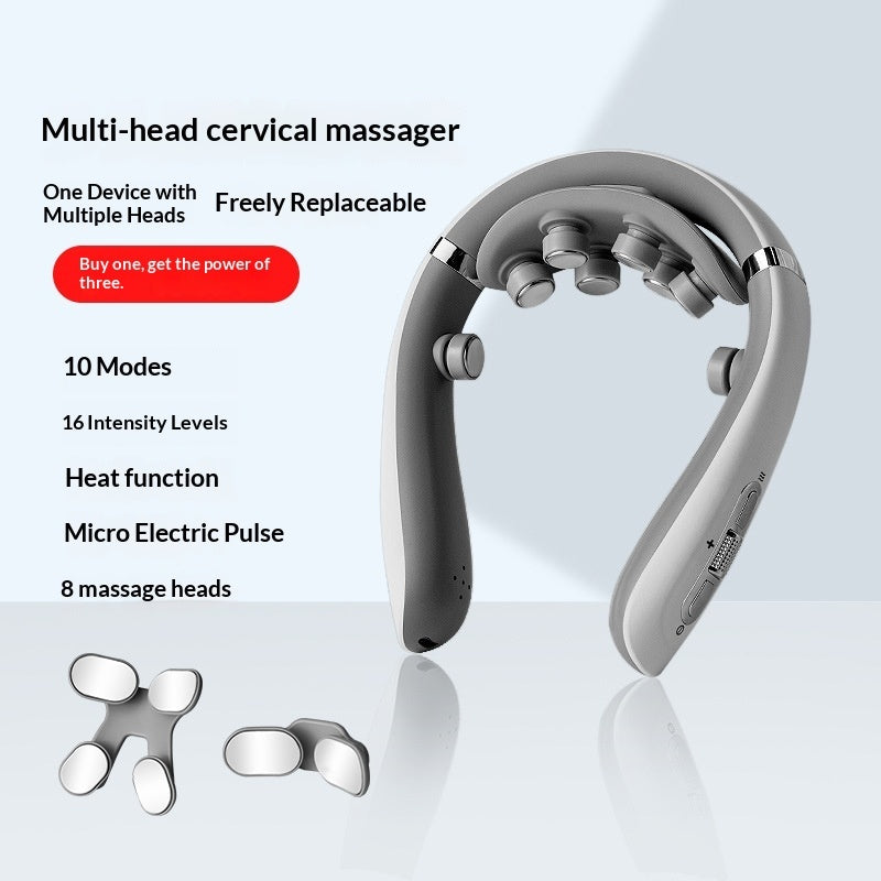 Luxury Low-Frequency Pulse Smart Cervical Massager — Neck Pain Relief, Bluetooth, USB Rechargeable