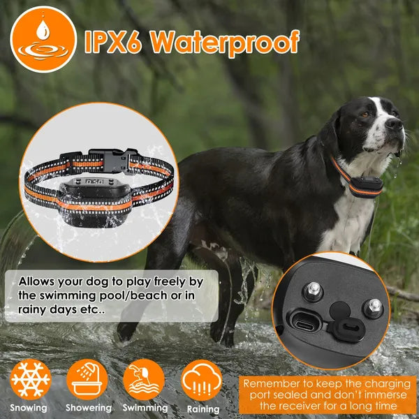2-in-1 Dog GPS Tracker & Wireless Fence Collar — IPX6 Waterproof, 32–2887FT Range