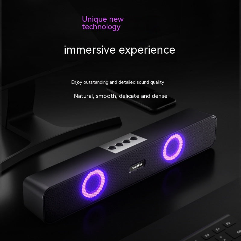 E91 RGB Bluetooth Speaker With Light — Dual Ring LED, 10W Surround Sound, TF Card, AUX, USB