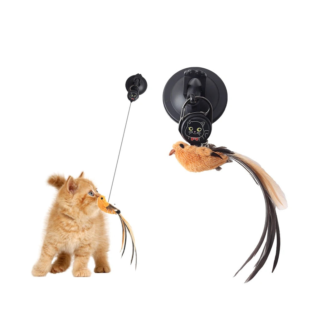 PawBird Auto-Lifting Feather Cat Toy – Automatic Rising Bird Teaser Interactive Puzzle Toy for Cats