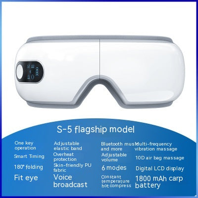Luxury Smart Eye Massager | Bluetooth Heat Compress Vibration Eye Relief Device