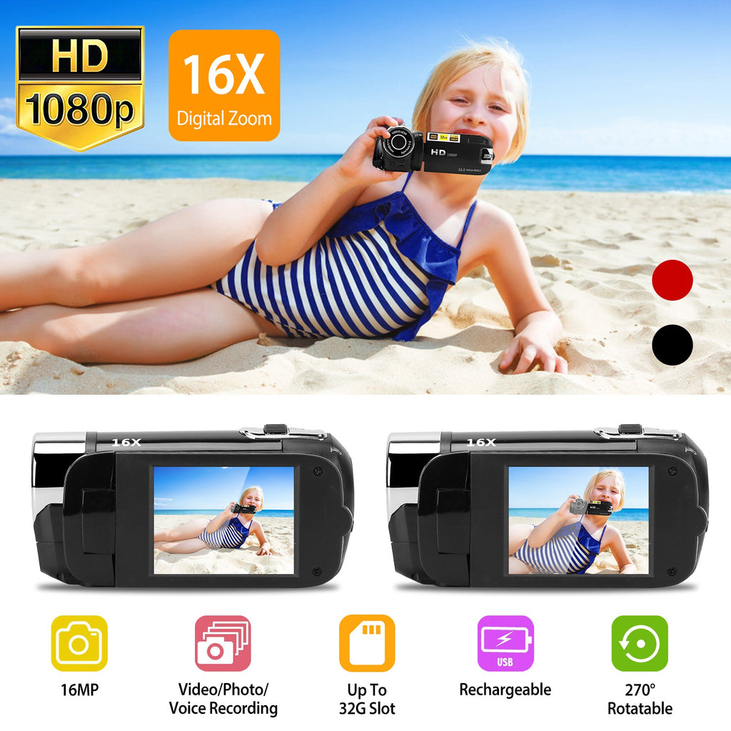 Luxury 270° Rotating Vlog Camera — 1080P HD, 16x Zoom, Built-in Fill Light & Selfie Mode