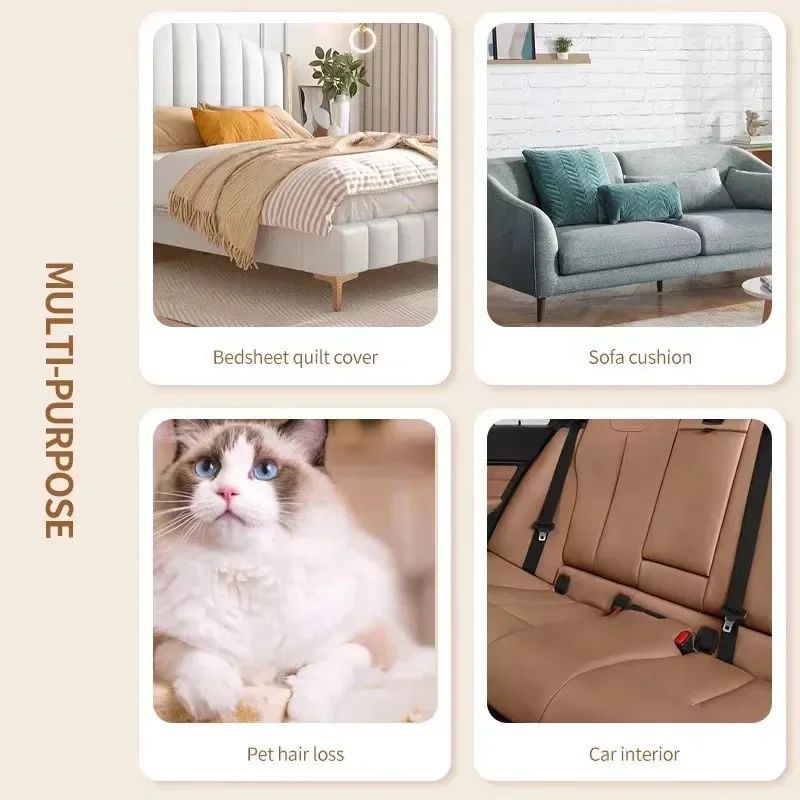 Image 1: "Pet hair removal roller self-cleaning lint brush for dogs and cats"
Image 2: "Self-cleaning pet hair remover removing fur from sofa"
Image 3: "Two-way pet hair roller with static technology for clothing"
Image 4: "Reusable lint roller cleaning pet hair from furniture"
Image 5: "Pet hair removal brush with self-cleaning base"
Image 6: "Static pet hair remover for dogs and cats on fabric"