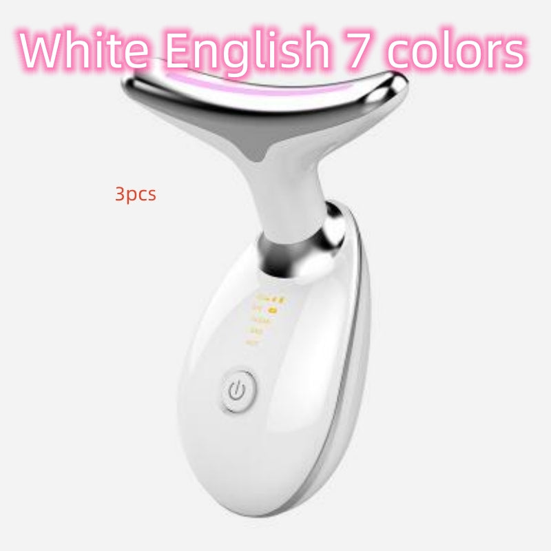 Luxury 7-Color LED EMS Face & Neck Beauty Massager — Negative Ion, Infrared, Ultrasonic Skin Rejuvenation