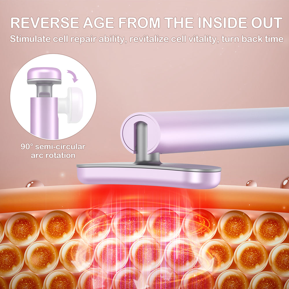 Luxury EMS Wand Face & Neck Massager — Rotatable LED Micro-Current Vibration Skin Care Device