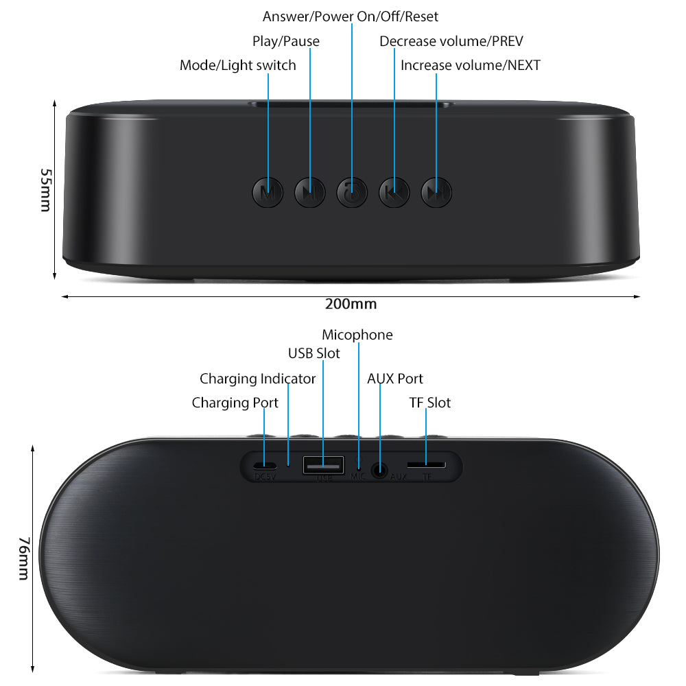 Premium Wireless Bluetooth Speaker — Dual Driver, Deep Bass & 6H Playtime