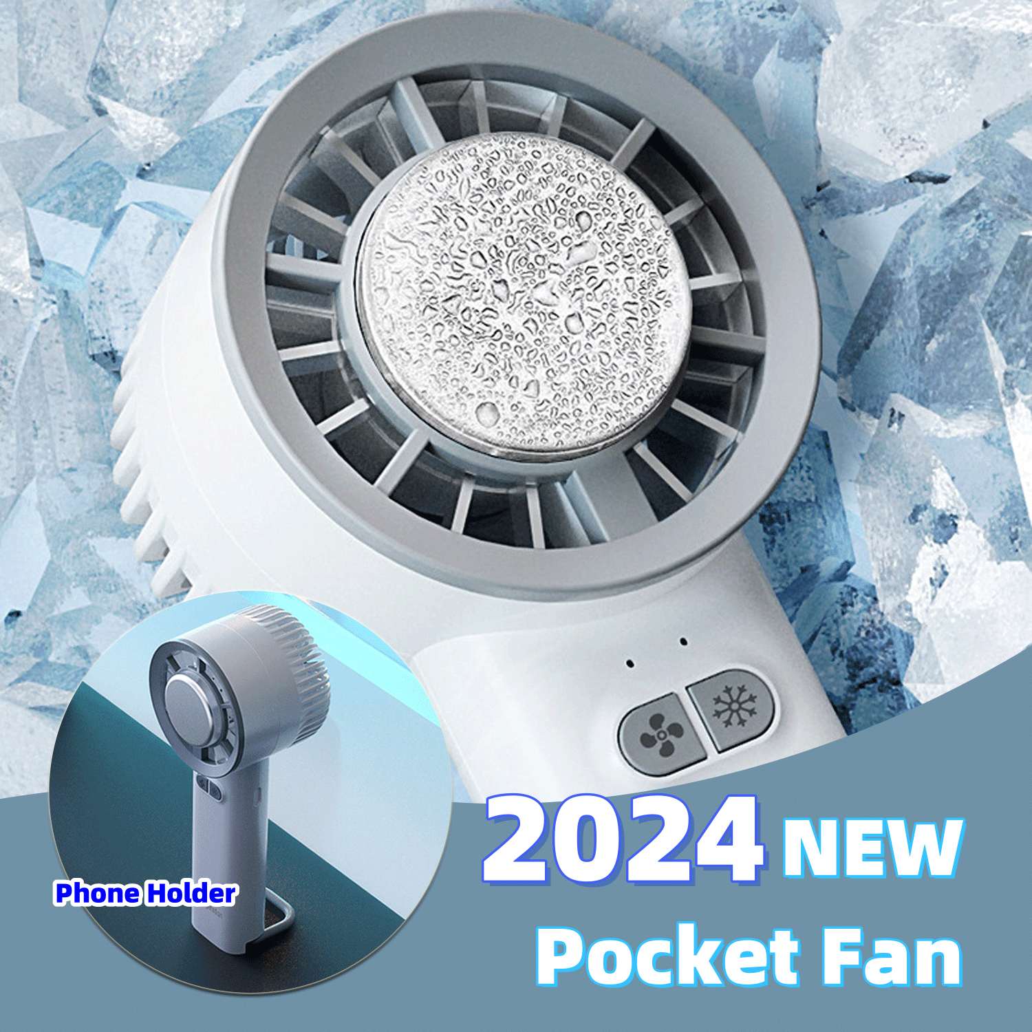 Turbo Jet Handheld Fan — Ice Cool Portable Fan with 3600mAh Battery & Touch Control
