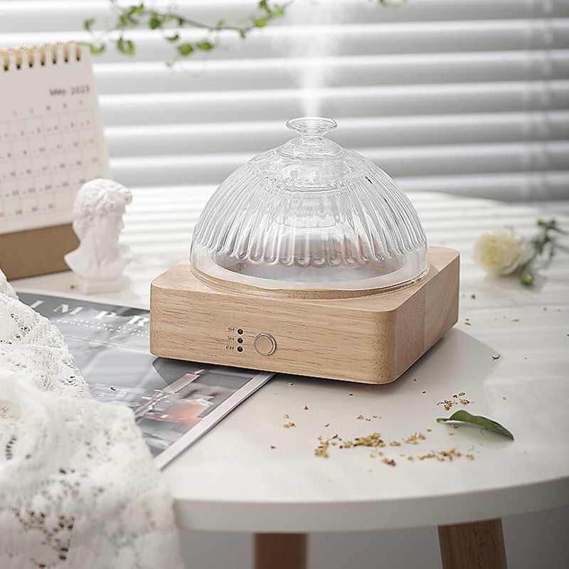 Luxury Solid Wood Glass Aroma Diffuser & Humidifier — Ultrasonic, Aromatherapy, Sleep Aid, Timer
