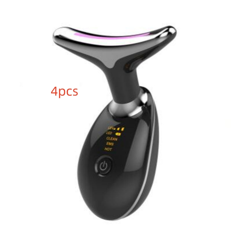 Luxury 7-Color LED EMS Face & Neck Beauty Massager — Negative Ion, Infrared, Ultrasonic Skin Rejuvenation