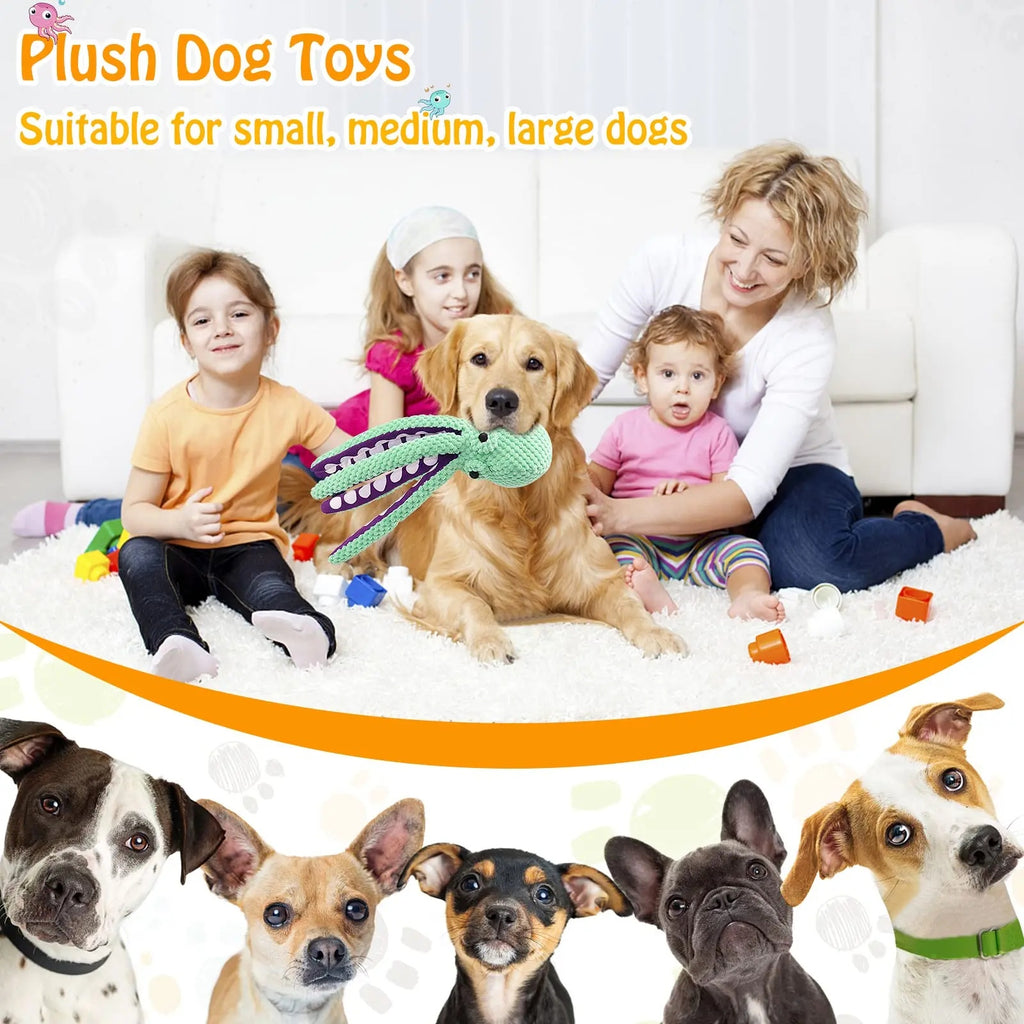 PawSqueak Octopus Shell Squeaky Chew Toy – Bite Resistant Teeth Cleaning Puzzle Toy for Cats & Dogs