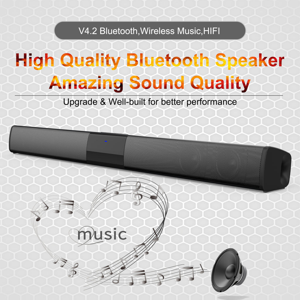 Home Theater Bluetooth Speaker System — 330mm & 550mm, Remote Control, Deep Bass, Black
