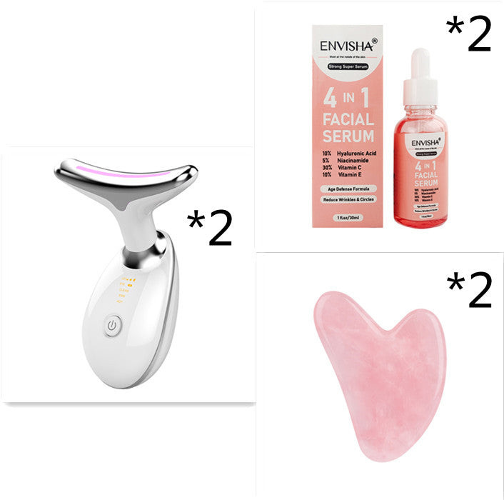 EMS Thermal Neck & Face Lifting Massager | LED Photon Microcurrent Wrinkle Remover