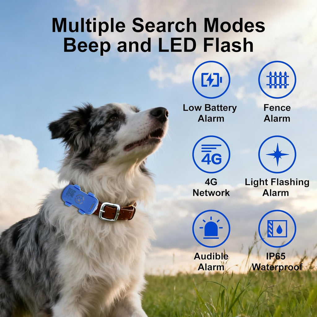 SmartPaw GPS Pet Tracker – Real-Time Anti-Lost Dog Collar Device with Geofence & Sound Alarm