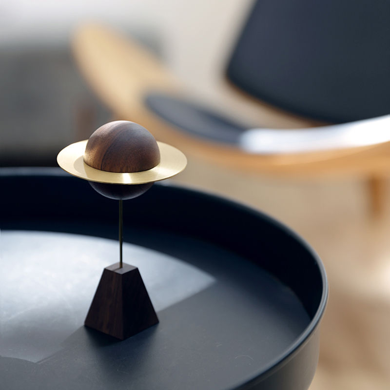 Luxury Asteroid Aromatherapy Oil Diffuser — Black Walnut Sculptural Home Scent