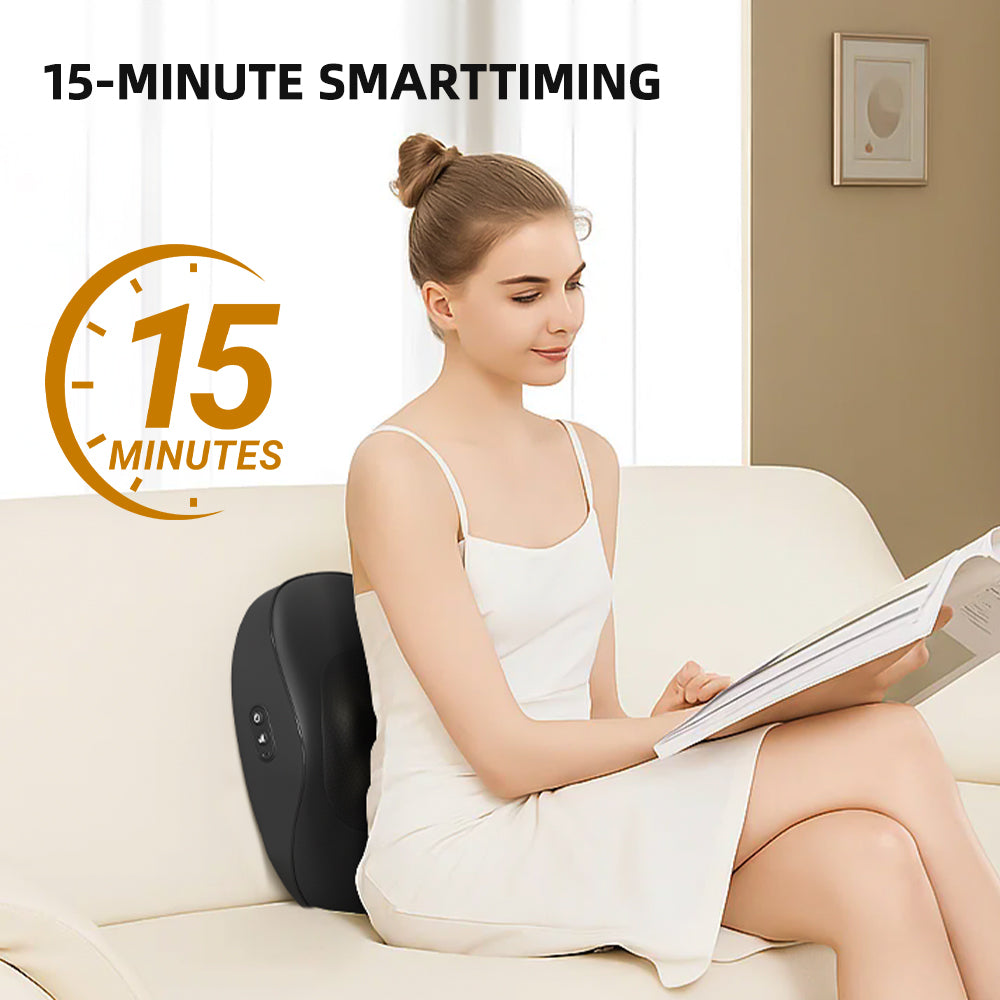 Luxury Smart Massage Cushion with Heat — 3 Speed Neck, Back & Shoulder Massager for Home, Office & Car