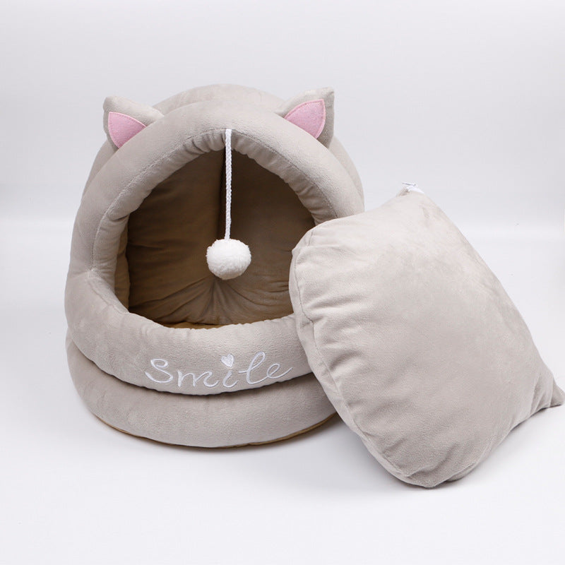 Premium Character Cat Litter Mat — Cute Animal Design, Soft Fabric, Anti-Tracking