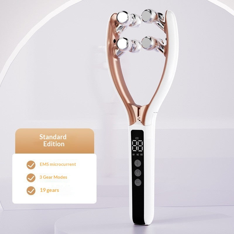 V-Roller EMS Red & Blue Dual-Wave Face Lifting & Slimming Device — Micro Current Tightening Beauty Tool