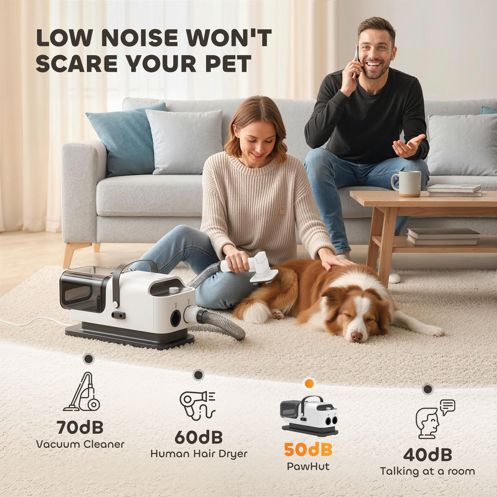 GroomPro™ 5-in-1 Professional Dog Grooming Vacuum & Dryer Kit — Low Noise, Smart Temp Control