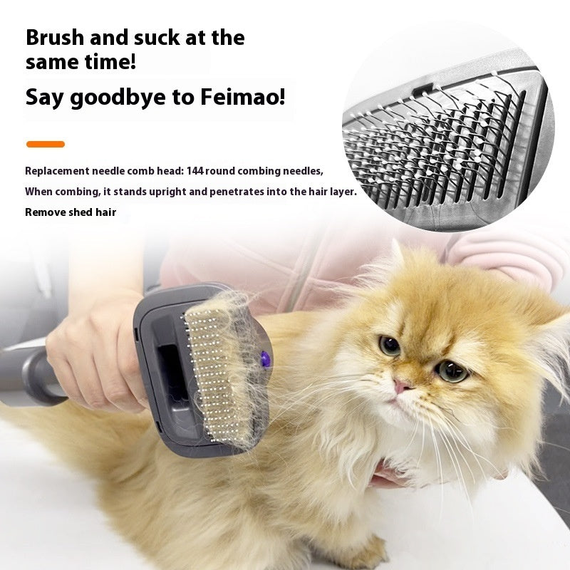 Luxury Professional Pet Hair Suction Grooming Kit — 5-Suit Shaver & Comb Set for Dogs & Cats