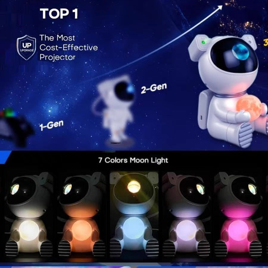 AstroGlow™ Galaxy Projector Night Light — Astronaut Starry Sky & Northern Lights Lamp