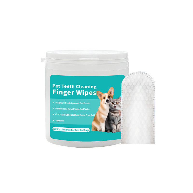 Luxury Pet Dental & Ear Care Cleaning Wipes – Disposable Fingertip Wipes for Cats & Dogs
