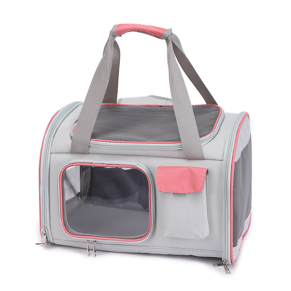 Luxury Foldable Dual-Purpose Pet Shoulder Bag – Cat & Small Dog Carrier