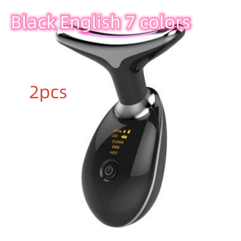 Luxury 7-Color LED EMS Face & Neck Beauty Massager — Negative Ion, Infrared, Ultrasonic Skin Rejuvenation