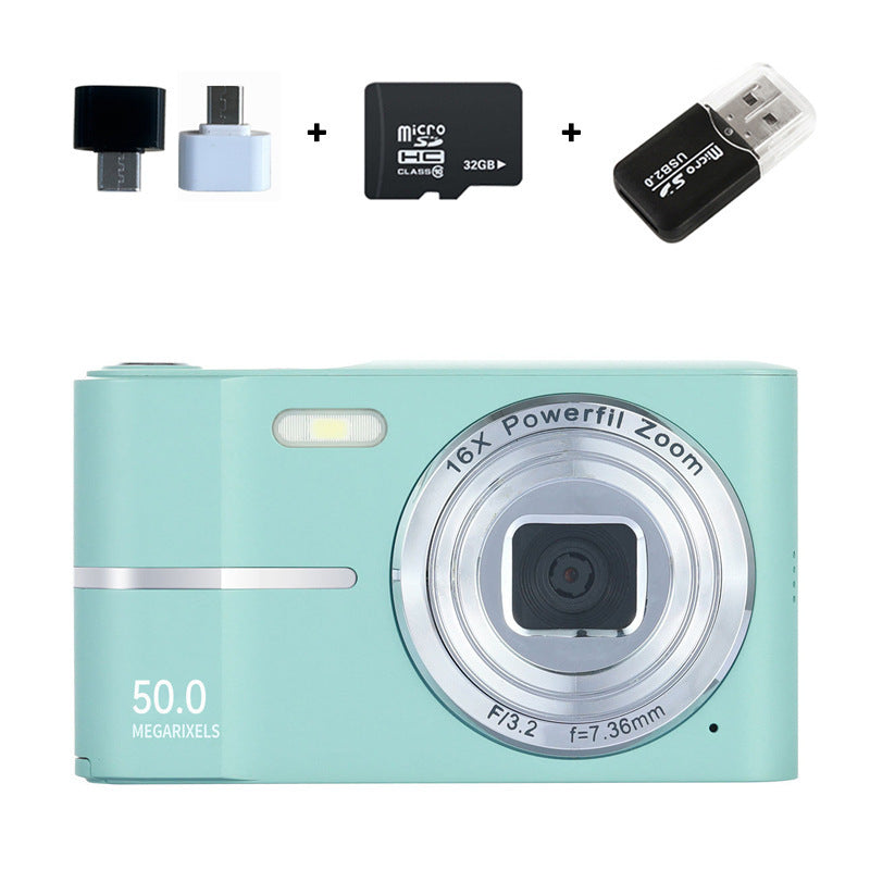 4K Mini Vlogging Camera for Students & Beginners — Pink, Green, Black & White