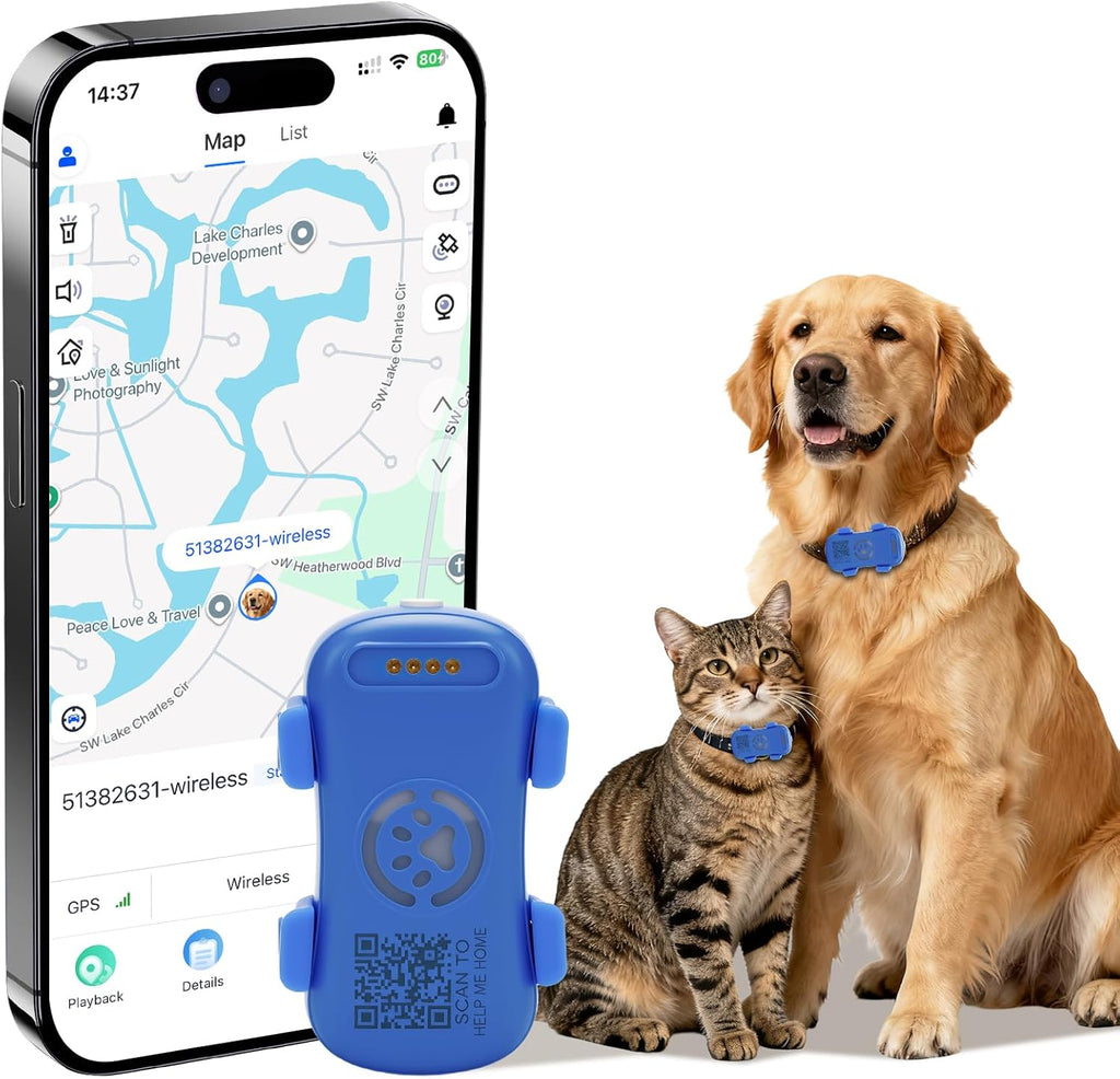 SmartPaw GPS Pet Tracker – Real-Time Anti-Lost Dog Collar Device with Geofence & Sound Alarm
