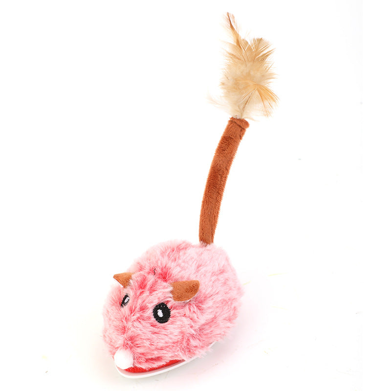 PawHunt Electric Mouse Cat Toy – Auto-Moving Plush Interactive Pole Toy for Cats | 3 Colors