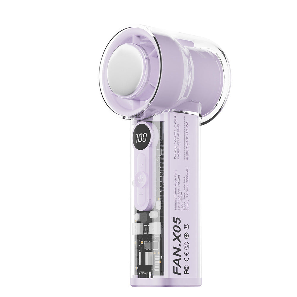 Semiconductor Ice Compress Cooling Fan — Portable Handheld Digital Display USB Fan